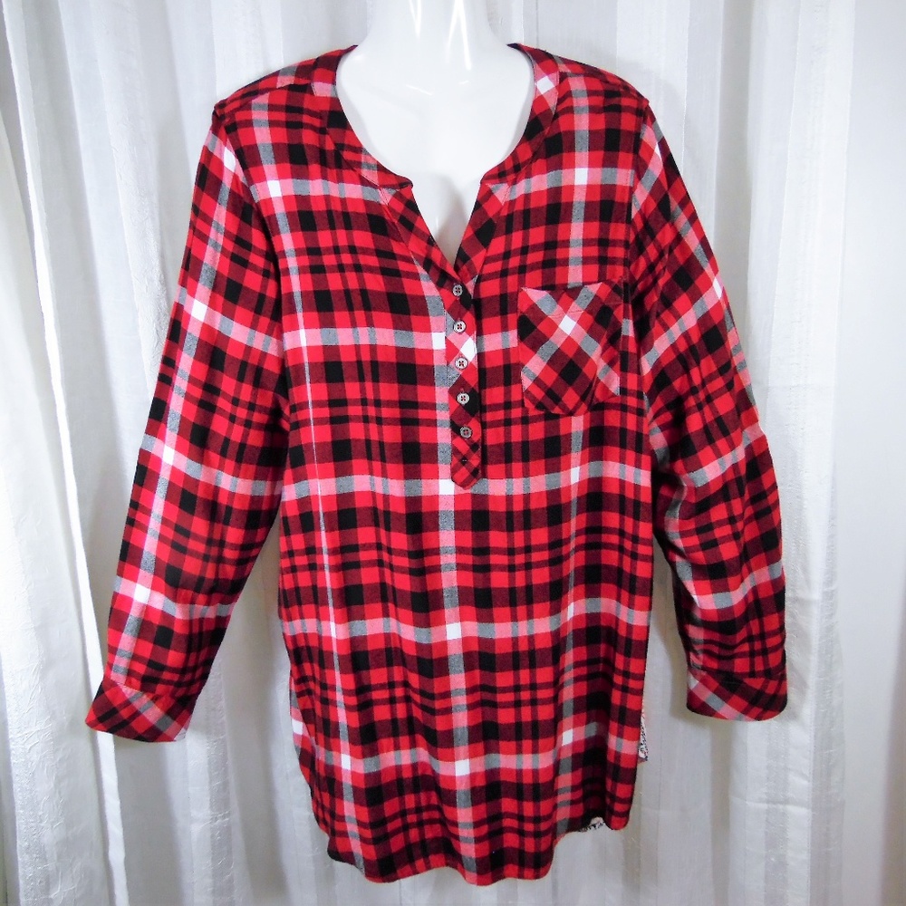 Intro. Plaid Shirt with Print Back